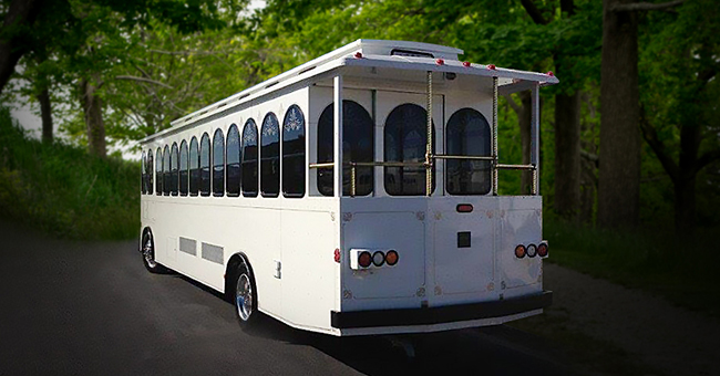 image of white trolley