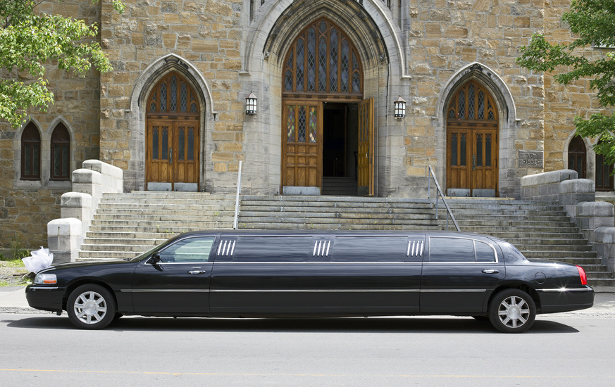 image of limo outside of church