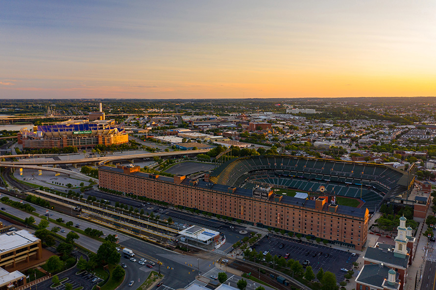 Sporrts stadiums Downtown Baltimore